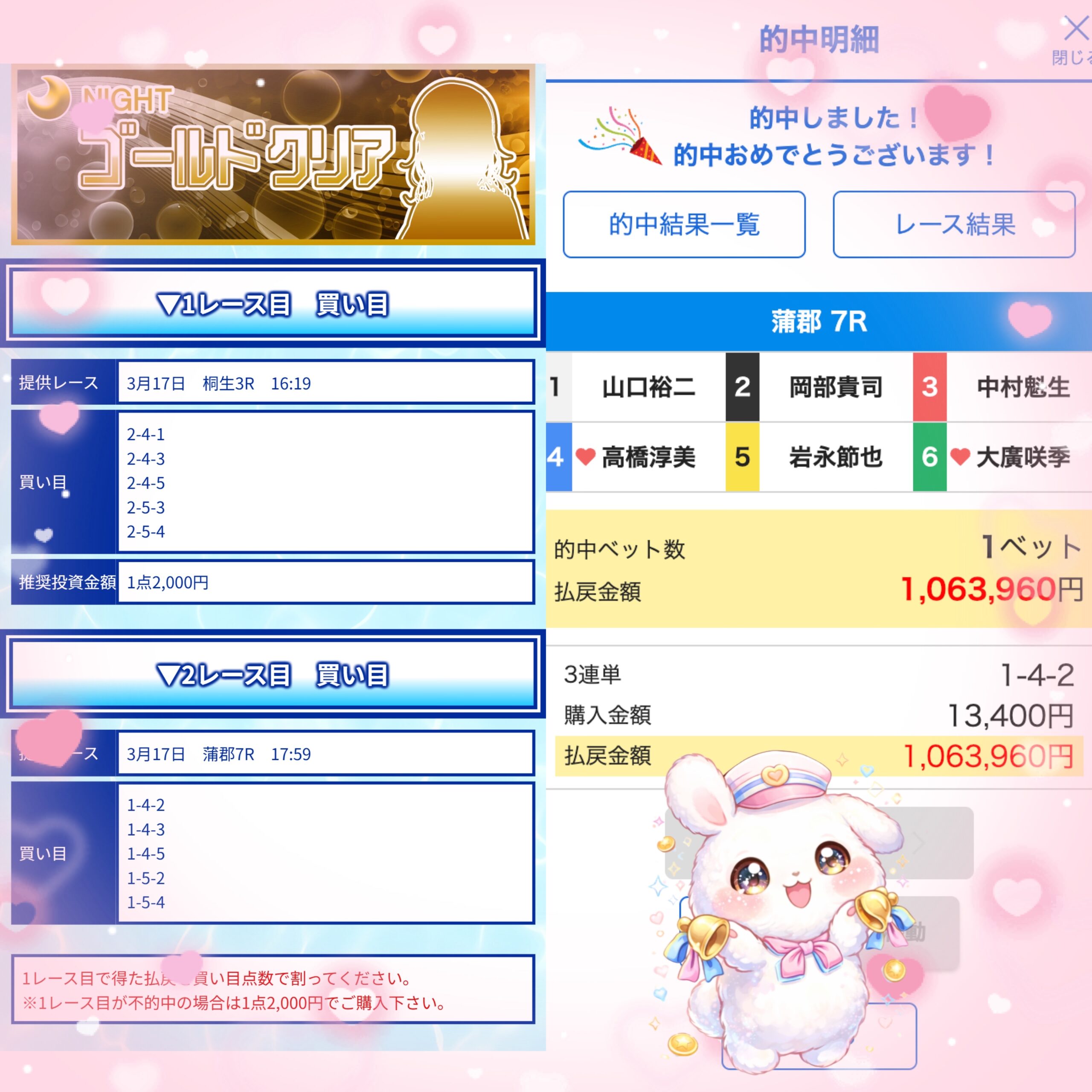 クリアボートの的中結果。競艇予想サイトは詐欺ではないか検証した実績画面